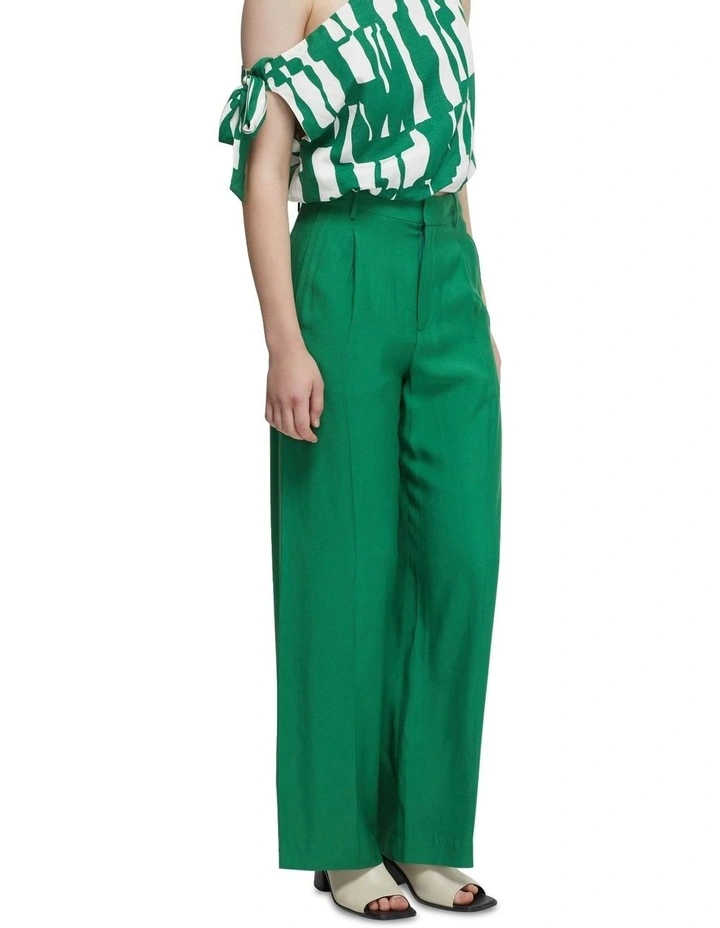 Hazel Wide Leg Trousers in Green image 2