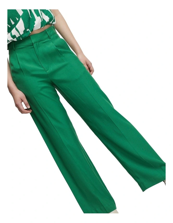 Hazel Wide Leg Trousers in Green image 4