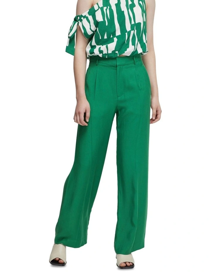 Hazel Wide Leg Trousers in Green image 5