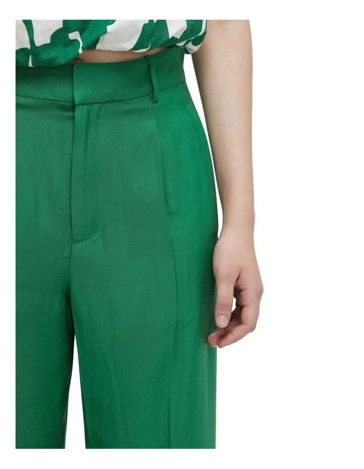 Hazel Wide Leg Trousers in Green image 6