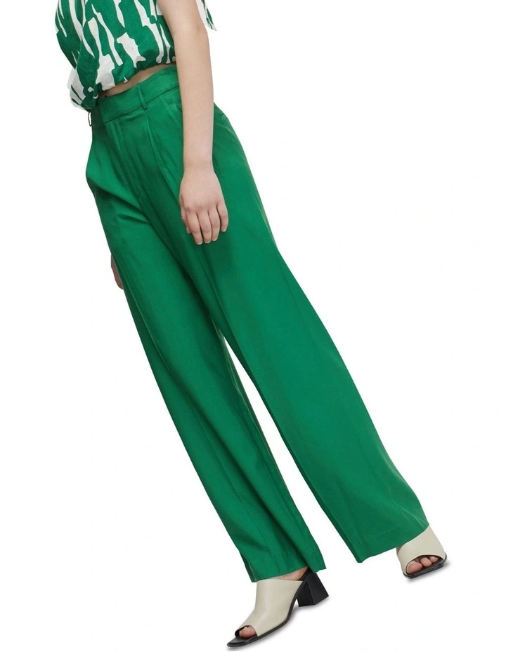 Hazel Wide Leg Trousers in Green image 7