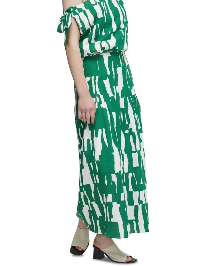Olivia Printed Skirt in Green image 2