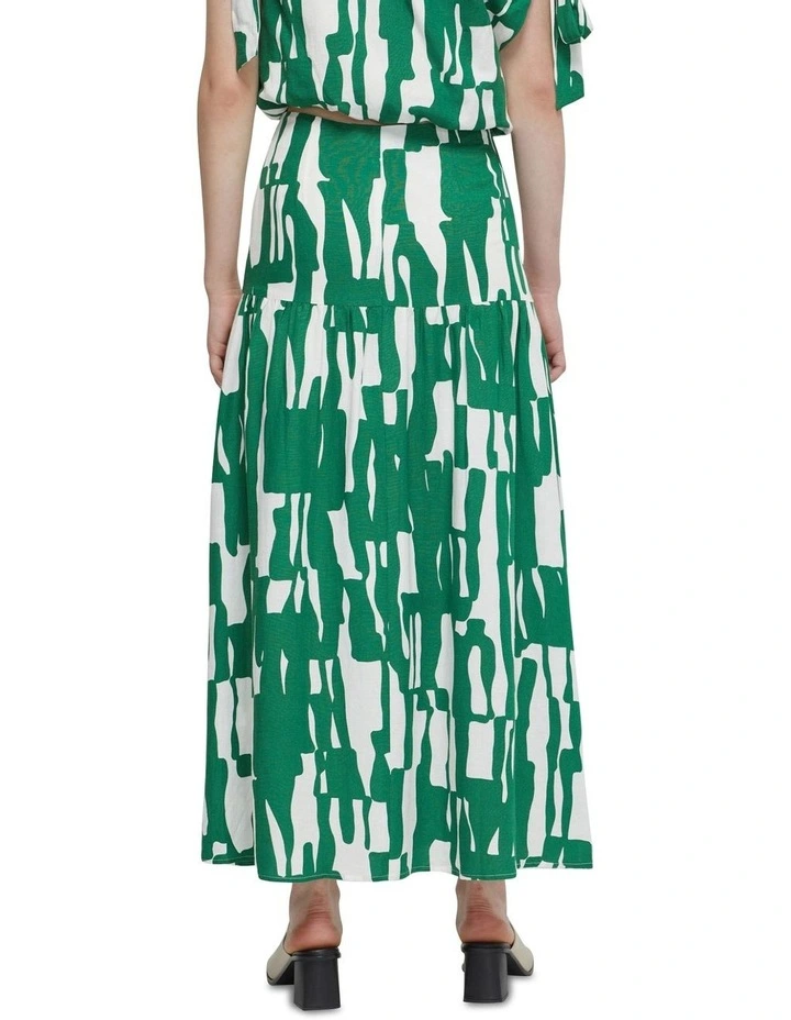 Olivia Printed Skirt in Green image 3