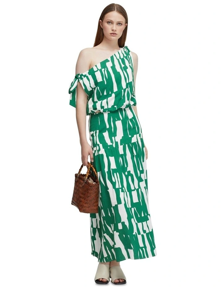 Olivia Printed Skirt in Green image 5