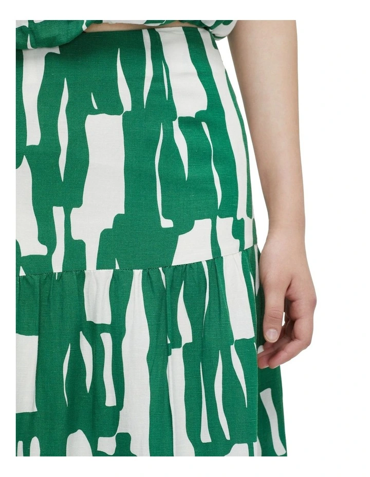 Olivia Printed Skirt in Green image 6