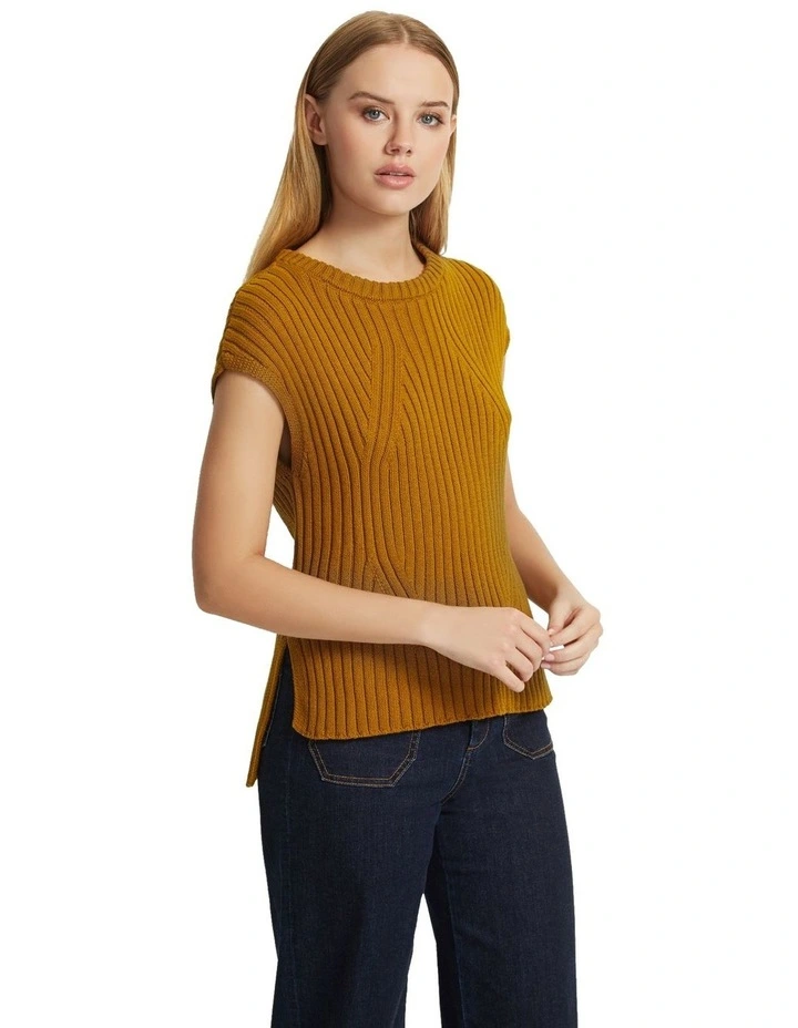 Aria Cotton Knit Vest in Pistachio image 2