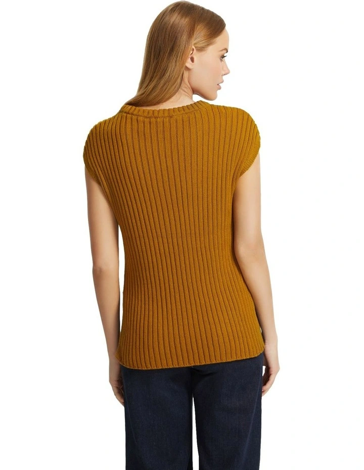 Aria Cotton Knit Vest in Pistachio image 3