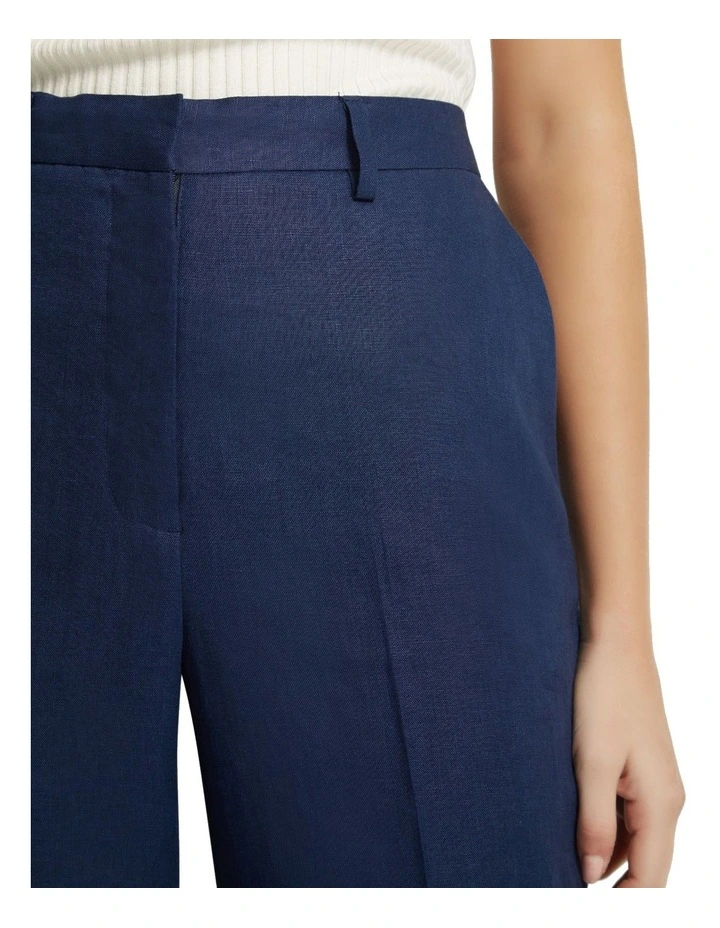 Lauren Linen Wide Leg Pants in Indigo Blue image 6