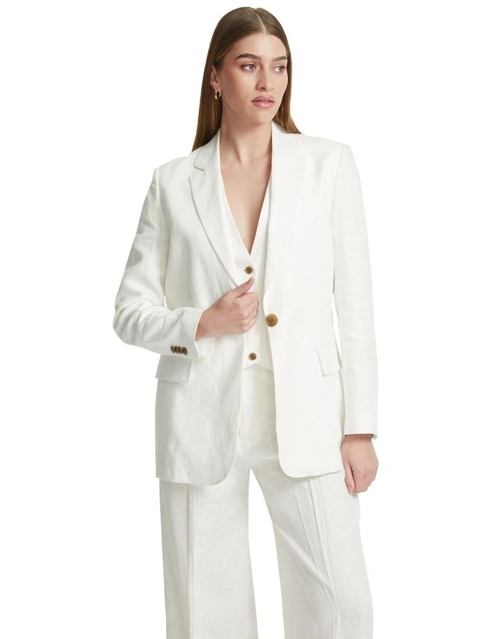 Willow Linen Jacket in Ivory image 5