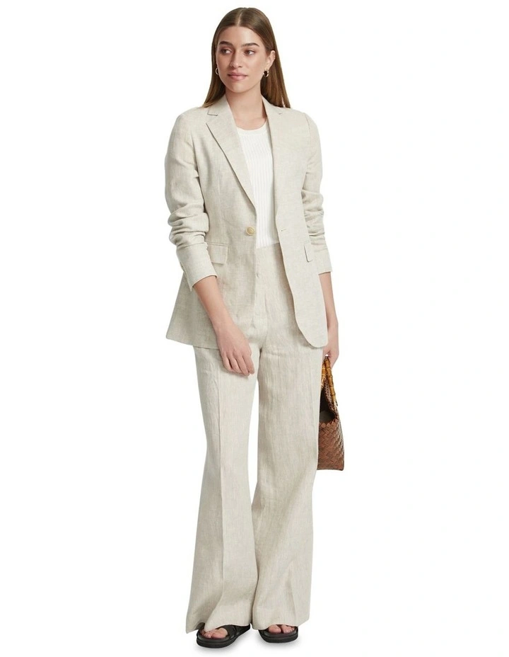 Lola Linen Blazer in Coconut image 1