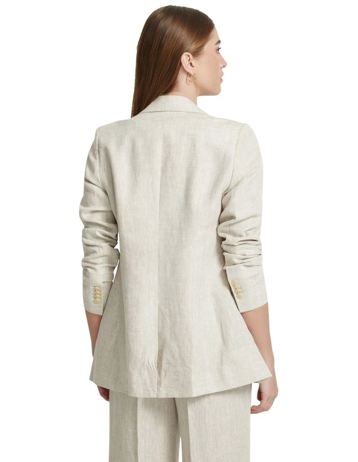 Lola Linen Blazer in Coconut image 3
