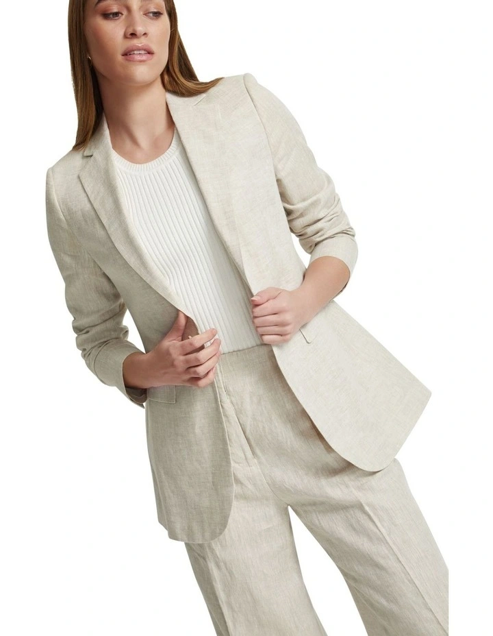 Lola Linen Blazer in Coconut image 4