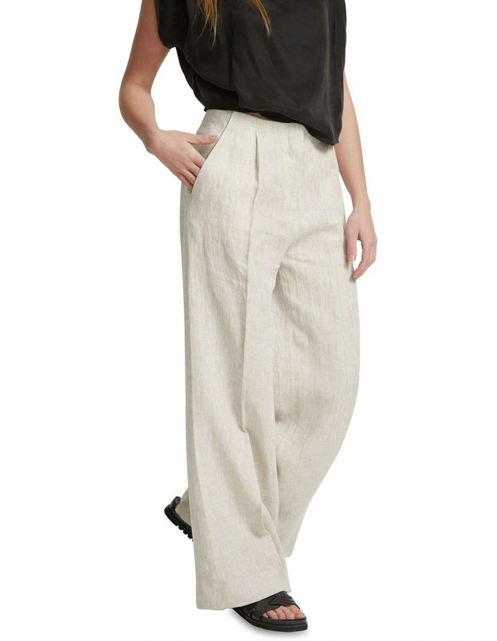 Sage Linen Wide Leg Pants in Coconut image 2
