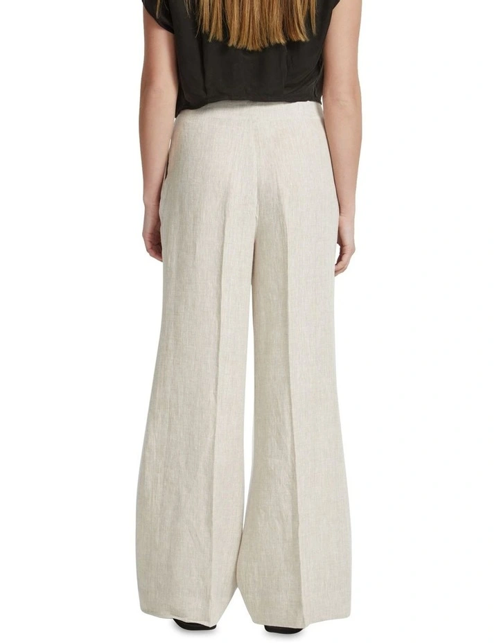 Sage Linen Wide Leg Pants in Coconut image 3