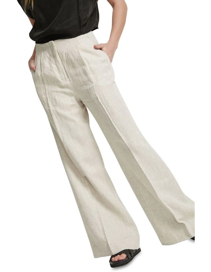 Sage Linen Wide Leg Pants in Coconut image 4