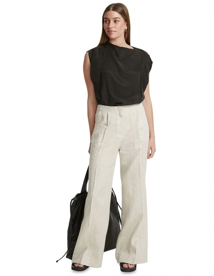 Sage Linen Wide Leg Pants in Coconut image 5