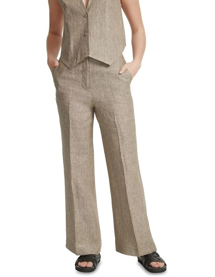 Lauren Linen Wide Leg Pants in Nutshell image 1