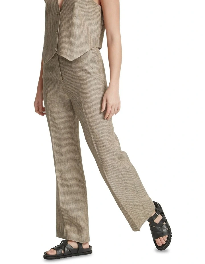 Lauren Linen Wide Leg Pants in Nutshell image 2