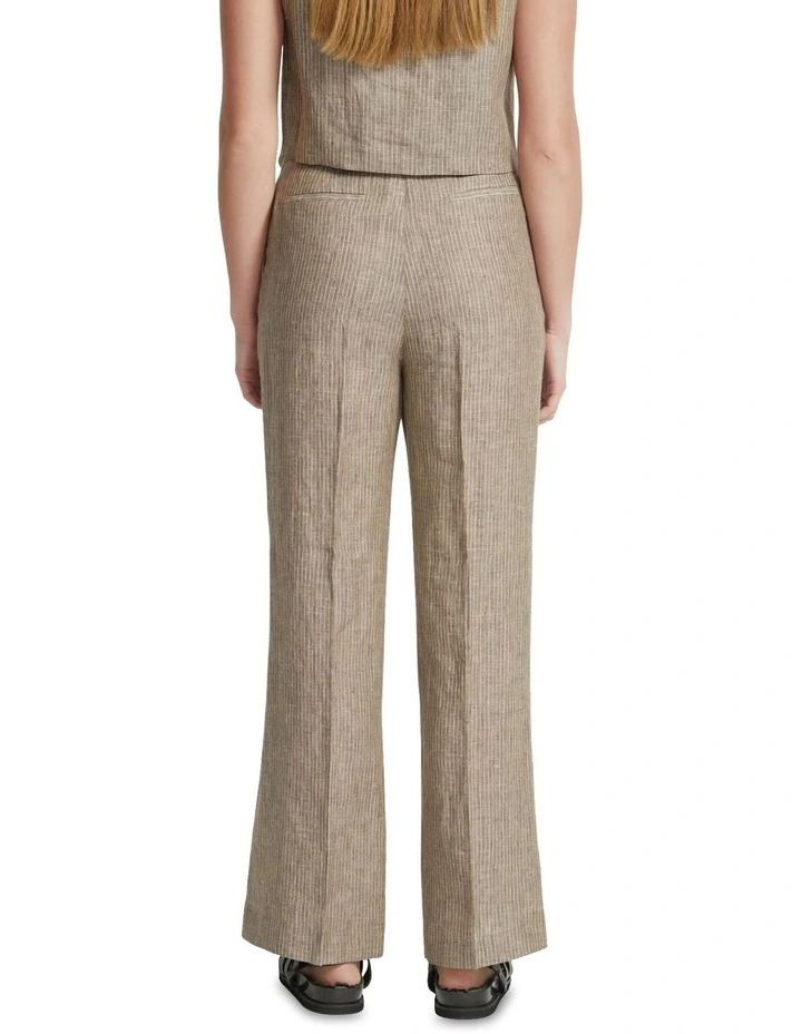 Lauren Linen Wide Leg Pants in Nutshell image 3