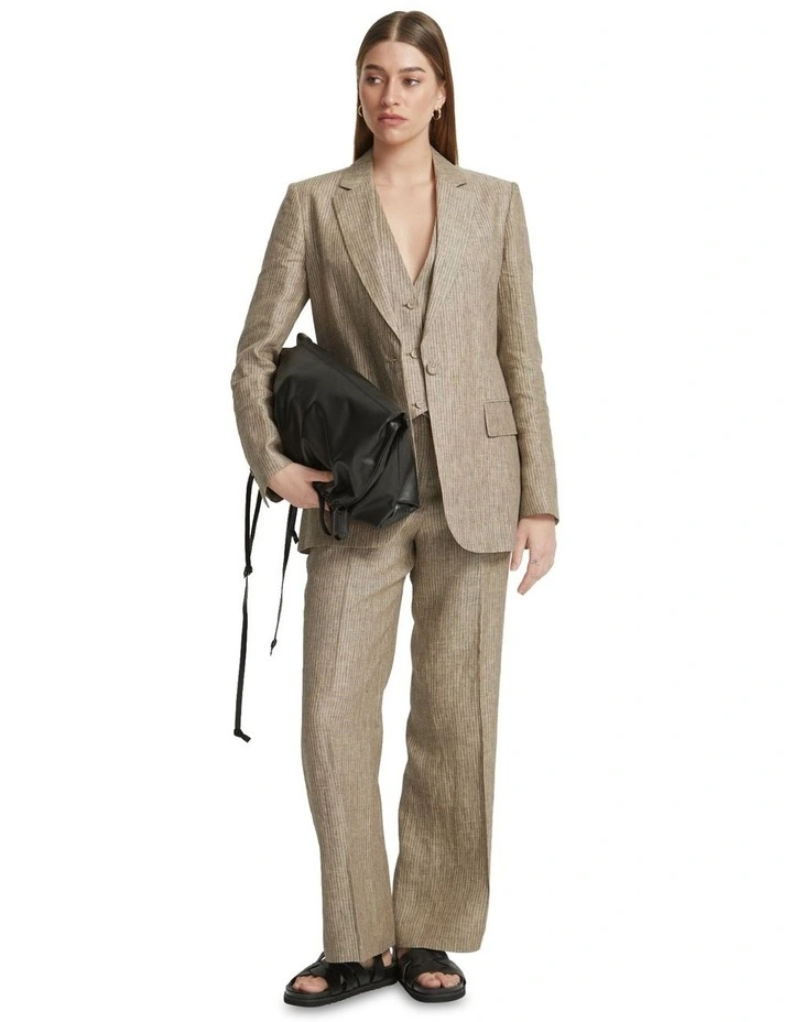 Lauren Linen Wide Leg Pants in Nutshell image 5