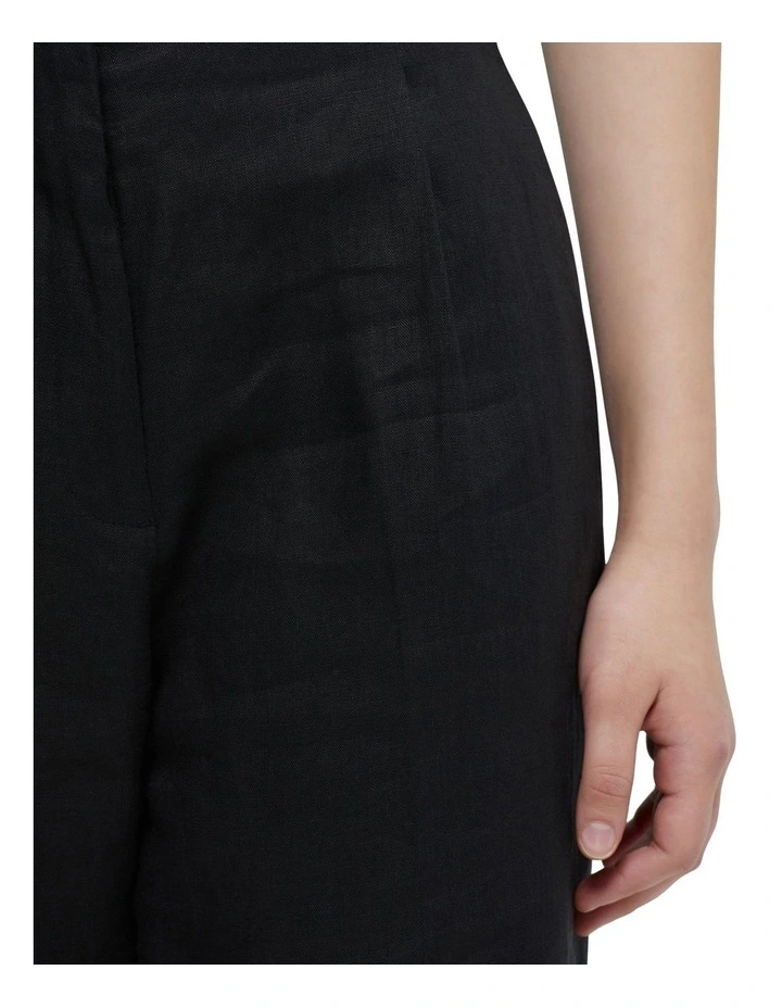 Sage Linen Wide Leg Pants in Black image 6