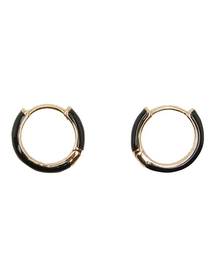 Luna Black Mini Hoop in Black/Gold image 1