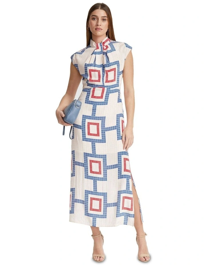 Ingrid Geo Print Dress in Multi image 1