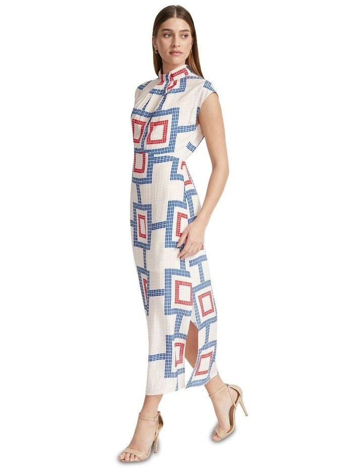 Ingrid Geo Print Dress in Multi image 2