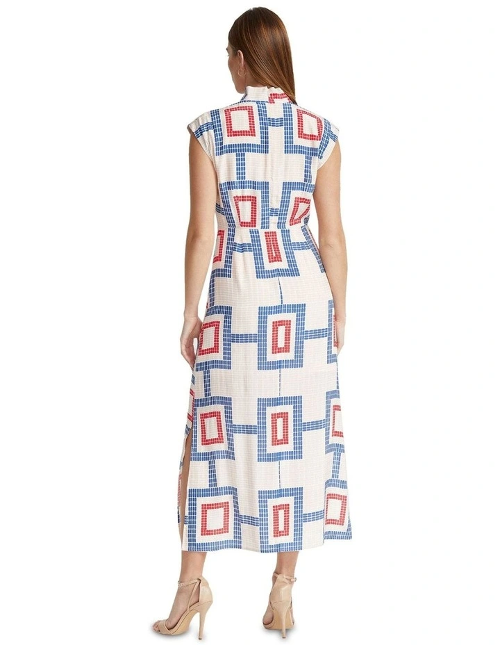 Ingrid Geo Print Dress in Multi image 3