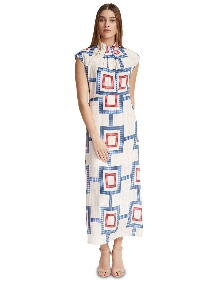 Ingrid Geo Print Dress in Multi image 5