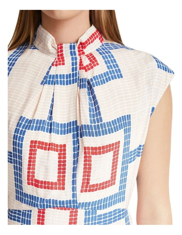 Ingrid Geo Print Dress in Multi image 6