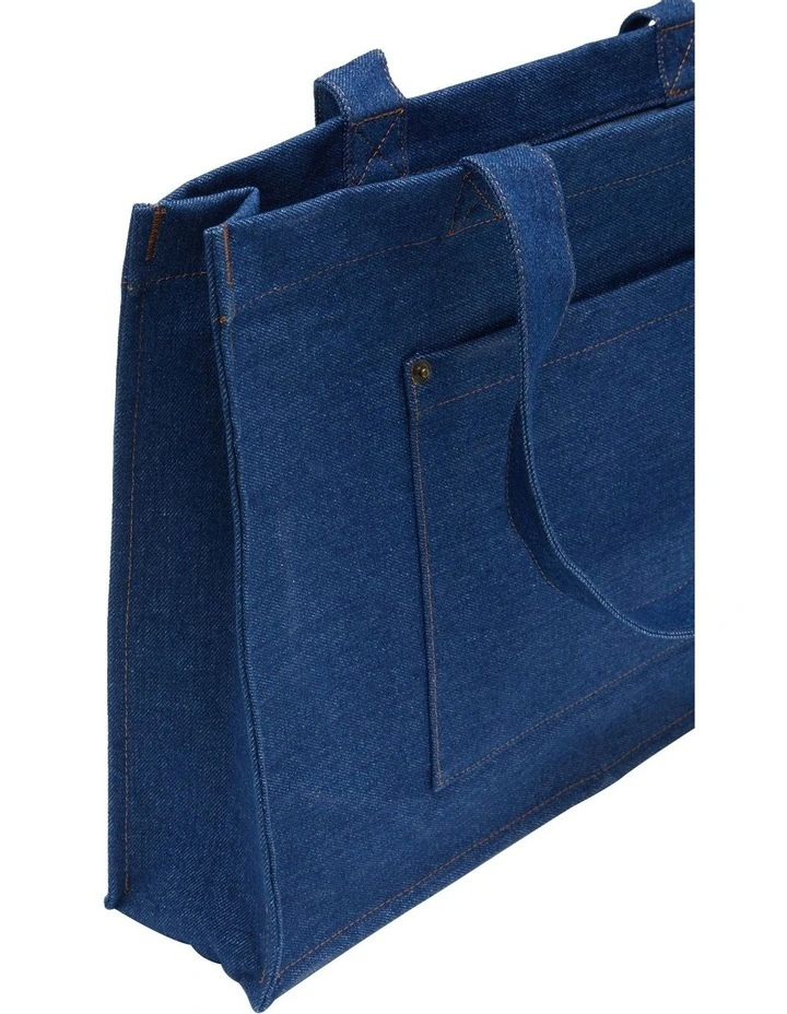 Celine Denim Tote Bag in Blue image 4