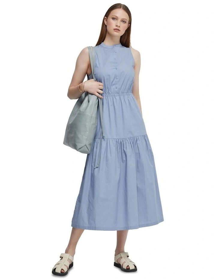 Paige Cotton Dress in Blue Smoke image 1