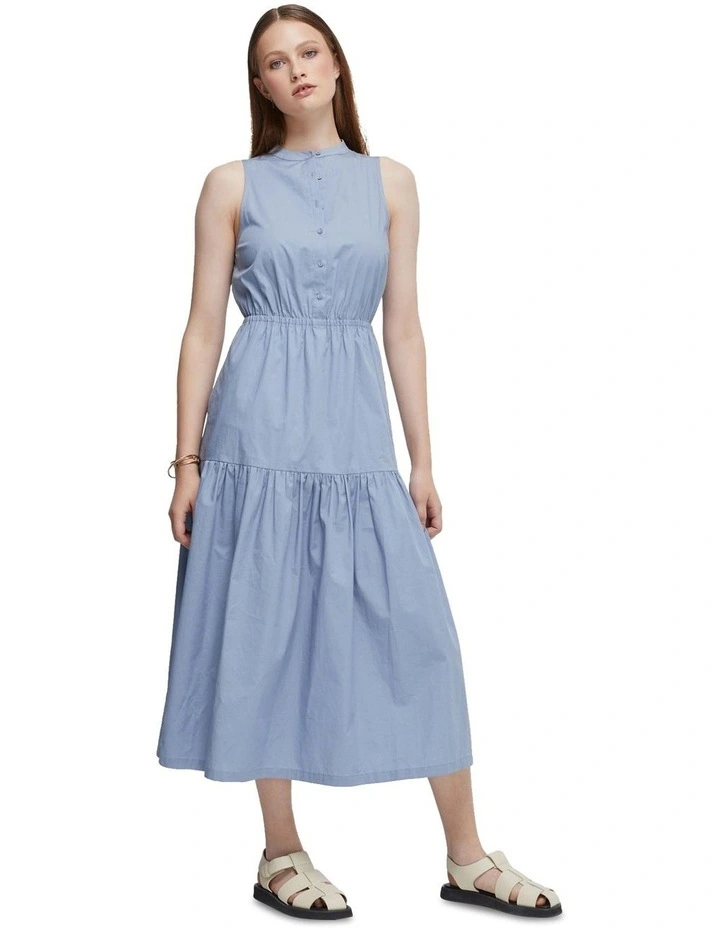 Paige Cotton Dress in Blue Smoke image 2