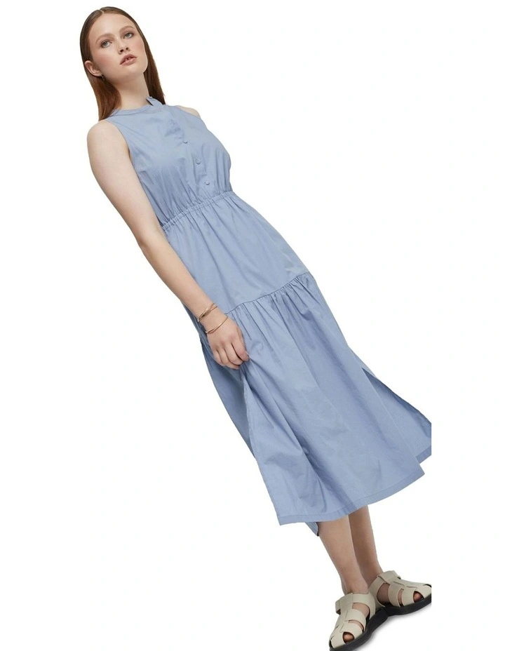 Paige Cotton Dress in Blue Smoke image 4