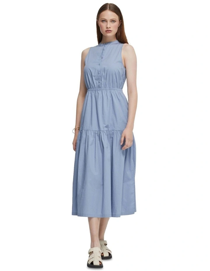 Paige Cotton Dress in Blue Smoke image 5