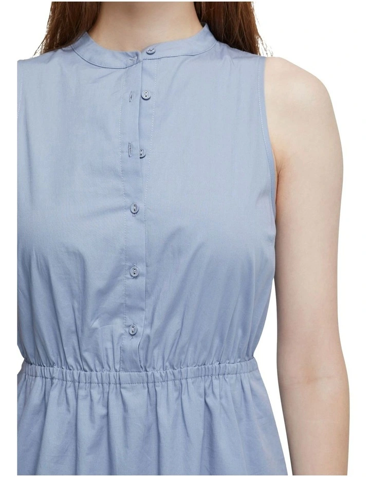 Paige Cotton Dress in Blue Smoke image 6