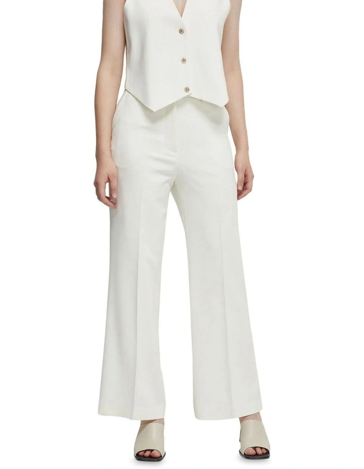 Lauren Wide Leg Suit Pants in Ivory image 1