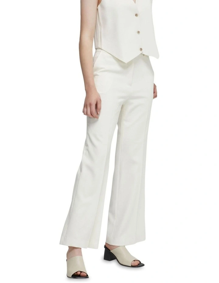 Lauren Wide Leg Suit Pants in Ivory image 2