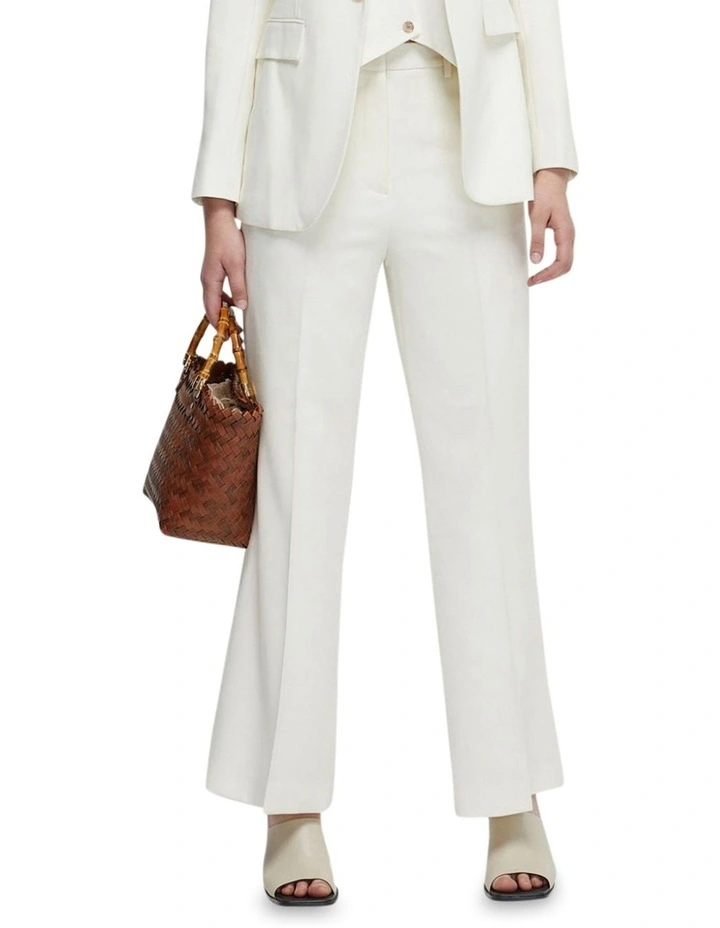 Lauren Wide Leg Suit Pants in Ivory image 5