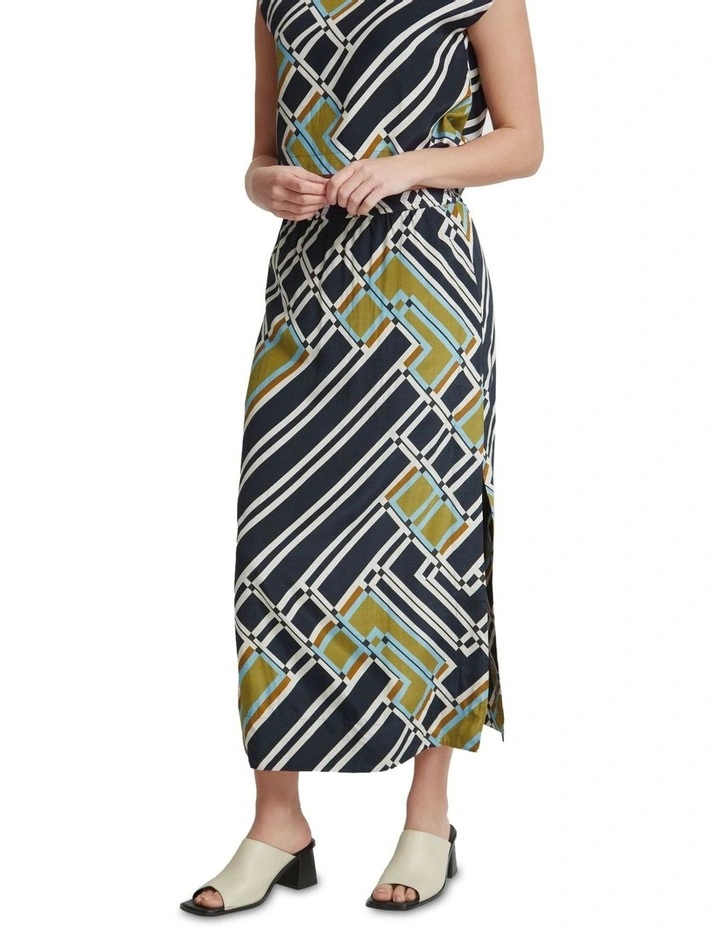 Brooke Printed Skirt in Black image 2