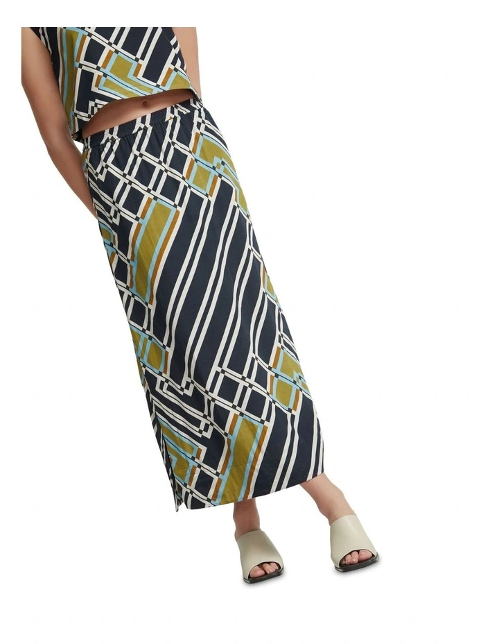 Brooke Printed Skirt in Black image 4