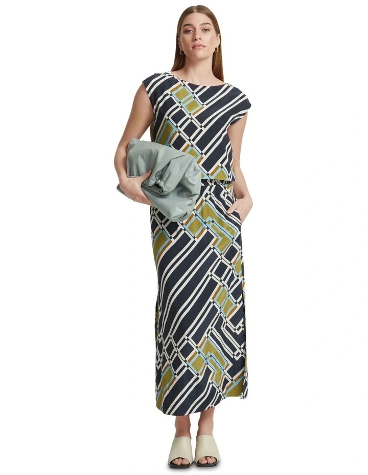 Brooke Printed Skirt in Black image 5