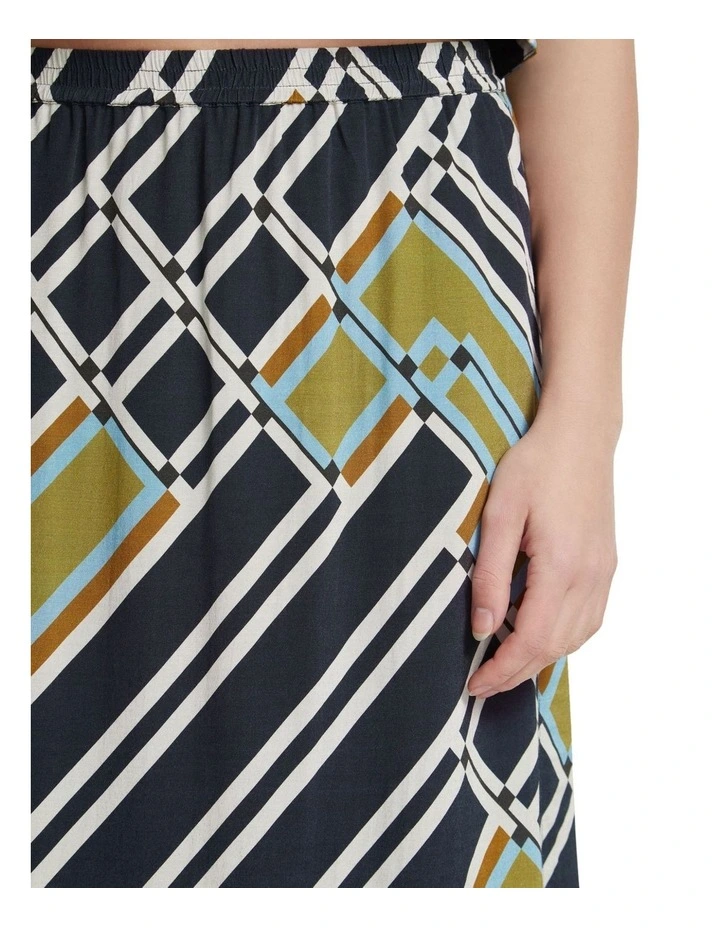 Brooke Printed Skirt in Black image 6