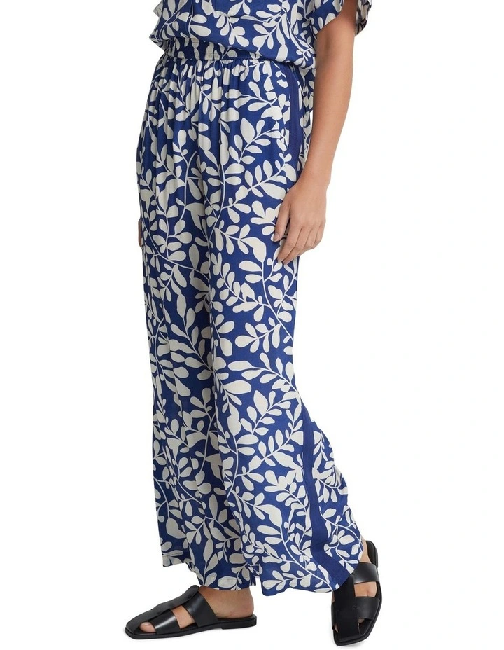 Chantel Pants With Sideleg Tape in Blue/Ecru image 2