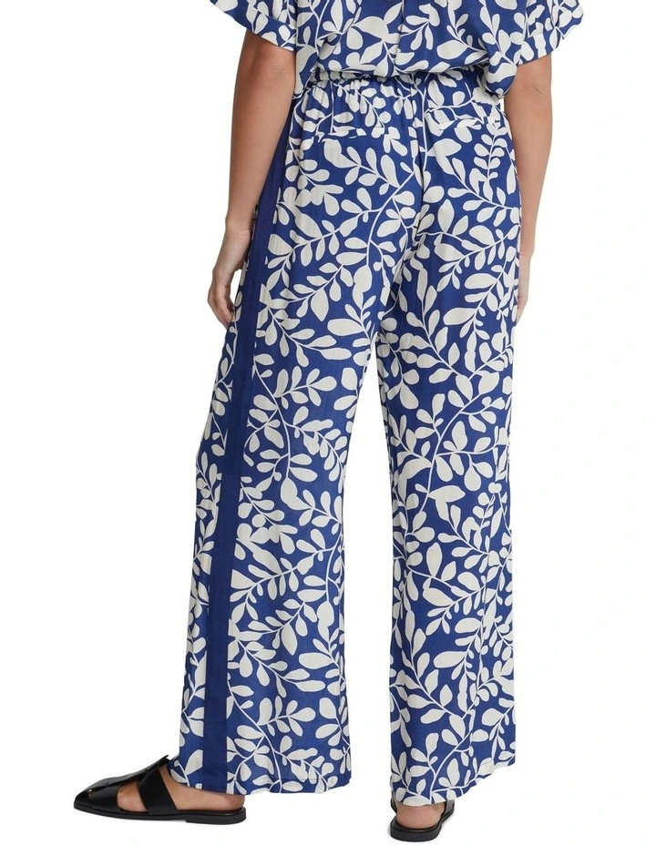 Chantel Pants With Sideleg Tape in Blue/Ecru image 3