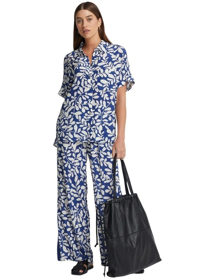 Chantel Pants With Sideleg Tape in Blue/Ecru image 5