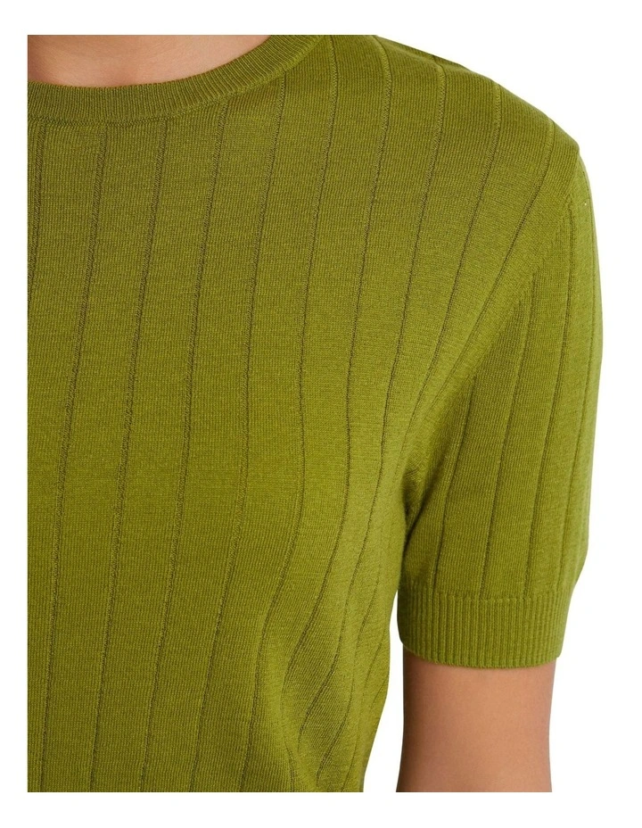 Monica Rib Knit Top in Olive image 5