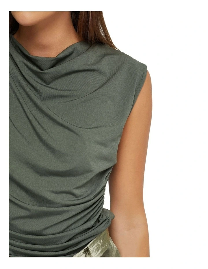 Astrid Jersey Top in Olive image 6