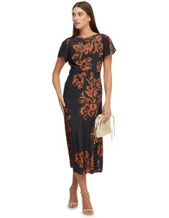 Eloise Print Dress in Black Floral